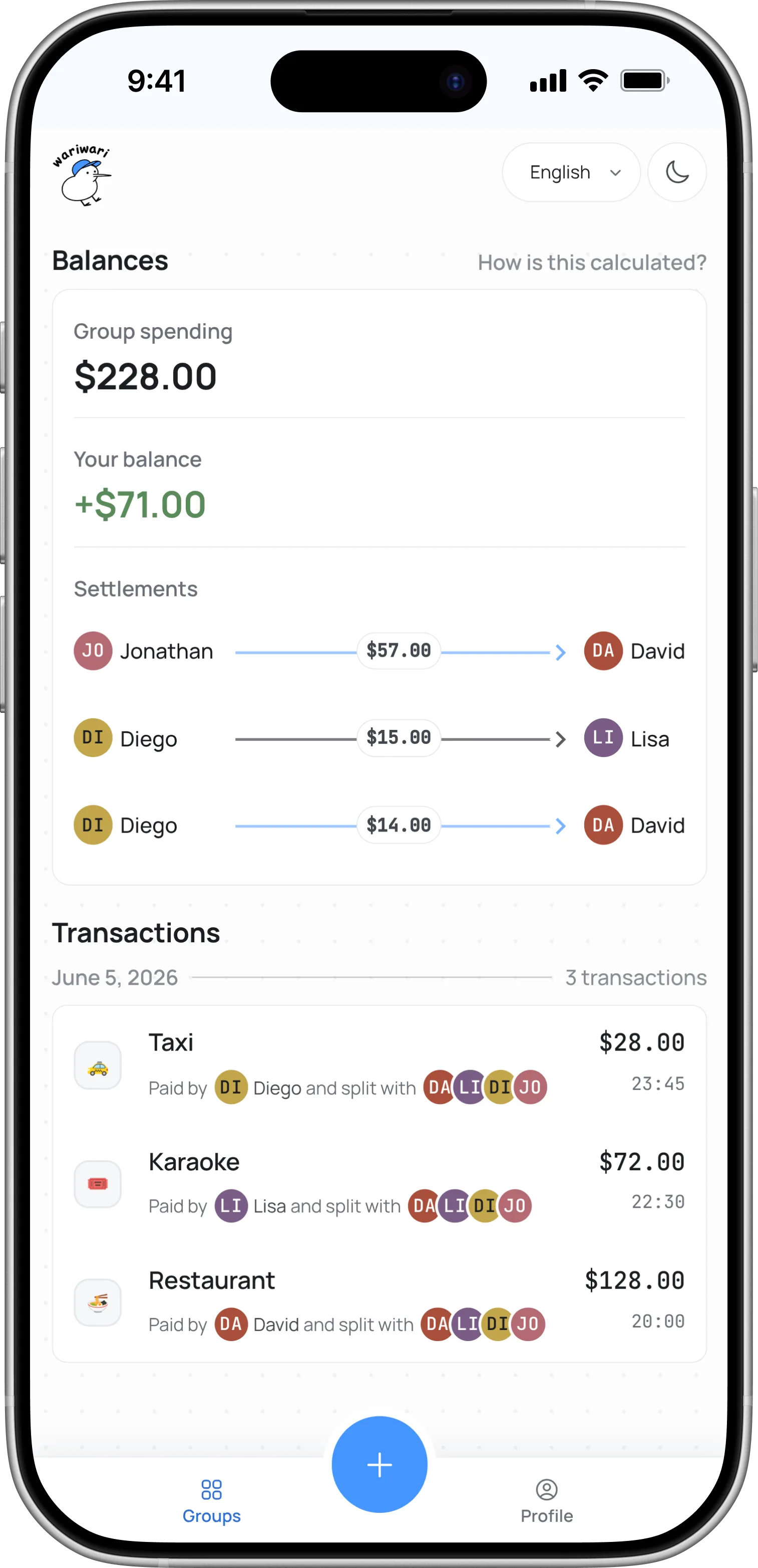 Revisar pagos para saldar en wariwari en un iPhone